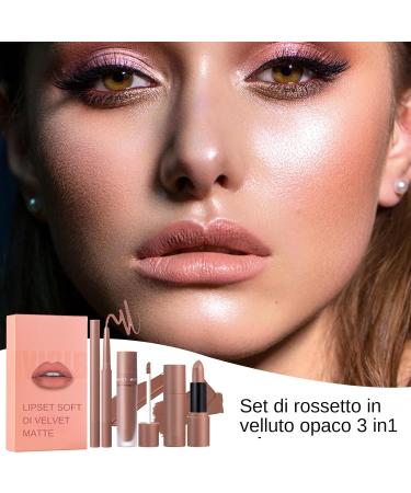  Mimoqk Matte lipstick with lip liner lipstick and pencil 2 in 1 non-stick cup with high pigmentation 3 long lasting lip pencils and lipstick set velvet lip liner - Buy Online on GoSupps.com