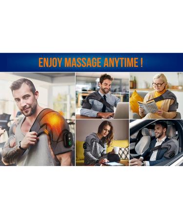 Massur d'Epaule Chauffant - Coussin Shiatsu paules avec Massage R glable | Soulagement Musculaire - Noir - Buy Online on GoSupps.com
