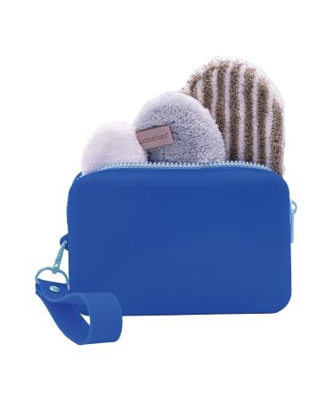 Waschies Zero Waste Bag XL "Magic Blue" including Travel Bag Blue with removable key rings peeling pad slowdown and cleaning pad and toner pad - Buy Online on GoSupps.com