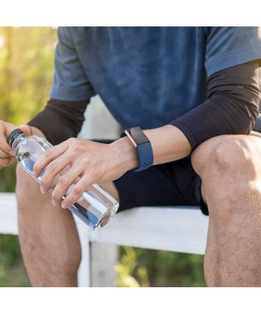 Pack of 3 Silicone Bands for Fitbit Charge 4/3/3 SE - Waterproof & Breathable Wristbands for Women and Men (Large, Black/Navy Blue/Gray) - Buy Online on GoSupps.com