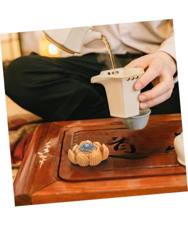 Handcrafted Wooden Miniature Lotus Ornament - Homsfou Auto-Decor for Office & Home Decoration - Buy Online on GoSupps.com