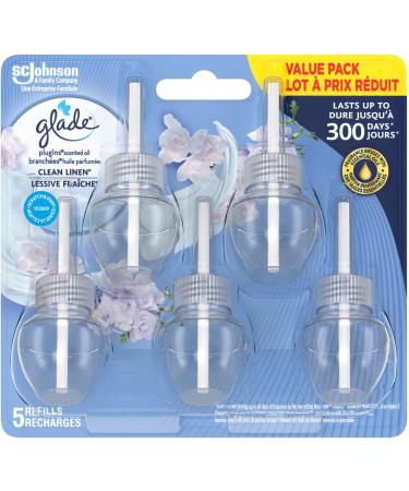 Glade PlugIns Air Freshener Refill Scented and Essential Oils for Bathroom and Home Fragrance Clean Linen 5 Count - Buy Online on GoSupps.com
