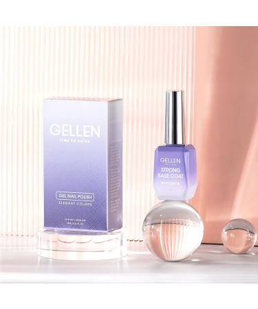 Gellen 18ml Rubber Base Nail Gel Soak off UV LED Base Coat Bare Brown Color Gel Nail Polish No Wipe Strengthener Builder Gel Long Lasting Shine & Repair Base Coat Bare Brown With Glitter - Buy Online on GoSupps.com