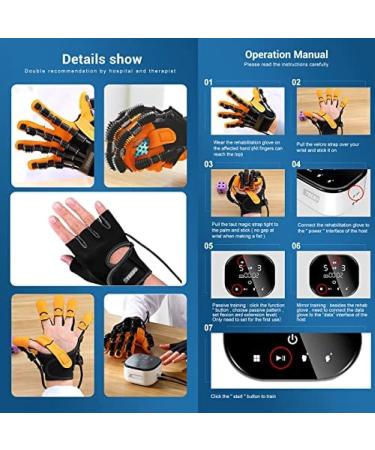 Upgraded Rehabilitation Robot Gloves Automatic Finger Rehab Training Orthotics Finger Trainer for Adults/Teenager Intensity Can Be Adjusted Mobile Phone Can Record Data Synchronously RighthandXL - Buy Online on GoSupps.com