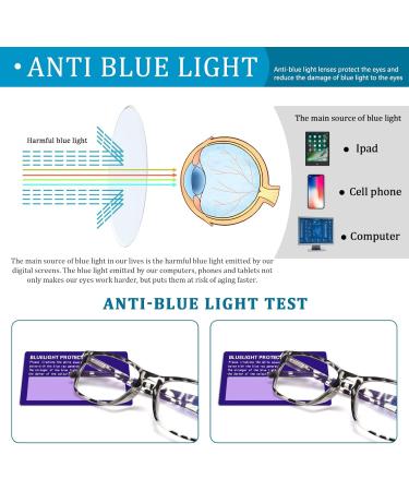6 Pack Blue Light Blocking Reading Glasses for Women & Men - Spring Hinge Anti Eyestrain Eyeglasses (2.5x) - Ideal for Computer Use - Buy Online on GoSupps.com