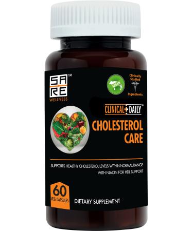 Clinical Daily Cholesterol Care Supplement. Vegan Cholesterol and Triglyceride Supplements. Plant Sterols Supplements Cholesterol Support with Guggul Garlic Niacin. 60 Capsules