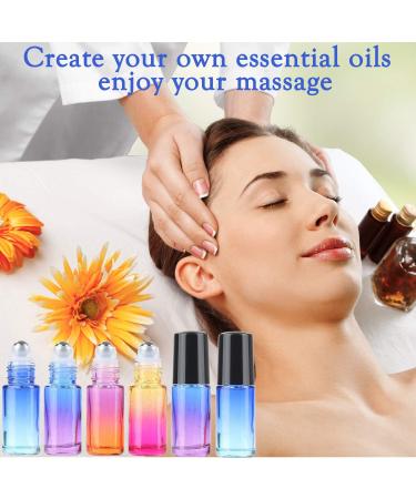 15Pcs 5Ml Essential Oil Roll on Bottles - JamHooDirect Refillable Rainbow Glass Roller Bottles with Stainless Steel Roller Balls & Black Caps & Bottle Opener Perfect for Aromatherapy Fragrance - Buy Online on GoSupps.com