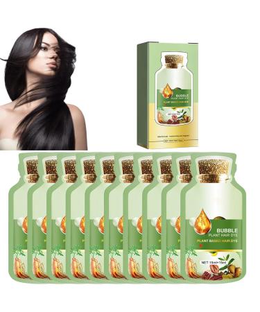 2024 natural plant hair dye natural plant hair dye 30ml 10 packs/box new plant bubble hair dye natural shampoo (2 Black color) Black Color 2