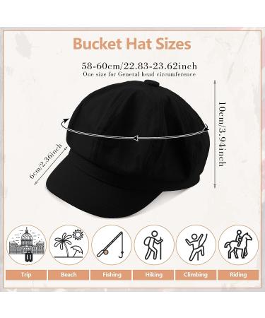 3-Piece Women Newsboy Cap Set | Adjustable Visor Beret Hats | Vintage Cabbie Hat for Women | Black, White, Red - Buy Online on GoSupps.com