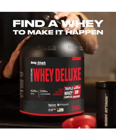 Body Attack Extreme Whey Deluxe Nut Nougat 2.3kg | Premium Protein Powder Triple Whey Complex Low Fat & Sugar - Made in Germany - Buy Online on GoSupps.com