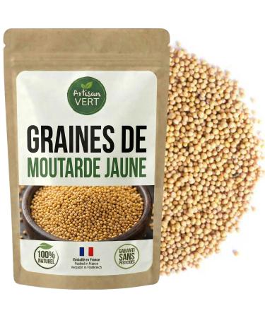 Graines de Moutarde Jaune Moutarde Douce Enti re 100% Naturelle Pour Pickles Vinaigres Aromatis s et Moutarde Maison L Artisan du Vert (250g)