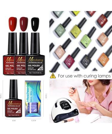 Red Gel Nail Polish Set Burgundy Dark Red Black Nail Varnish Sets Rose Red Autumn UV/LED Nail Lamp Soak off Nail Art Manicure Gel Nail Polish Kit for Salon DIY at Home - Buy Online on GoSupps.com