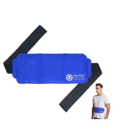 Koo-Care Large Ice Pack Gel Hot Cold Therapy Pack - Wraps Around Shoulder Waist & Lower Back Belly Thigh Knee Shin Ankle - Great for Injuries Sprain Bruise - 13.2 x 5.9