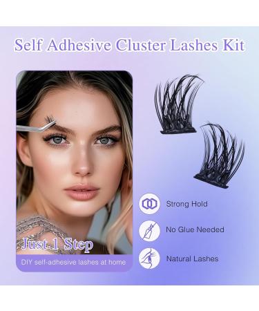 Self Adhesive Eyelashes - Pre-Glued D Curl Volume Lashes 10-14mm | Individual Lash Extension Kit with Tweezers Fast International Shipping - Buy Online on GoSupps.com
