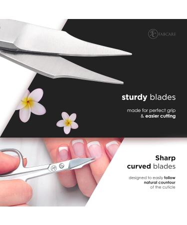 Fabcare Professional Nail Scissors with Case & Ebook | Extra Sharp Micro-Teeth Design for Finger & Toe Nails | Left-Hand Friendly - N-005 - Buy Online on GoSupps.com