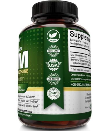 NutriFlair DIM 400mg with Bioperine 120 Capsules - Hormone Balance & Estrogen Metabolism Support for Menopause, PCOS, Acne - Compare to 300mg - Buy Online on GoSupps.com