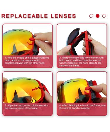Shop Sposune OTG Ski Goggles - Anti-Fog Spherical Dual Lens UV400 Protection for Men & Youth Snowboard & Snowmobile Eyewear - Buy Online on GoSupps.com