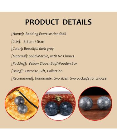 STCREE 5 cm Marble Handballs | Chinese Baoding Balls for Health Meditation & Fitness | Black Gray Hand Therapy Tool - Buy Online on GoSupps.com