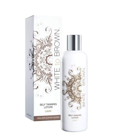 White to Brown Self -tanning lotion with natural ingredients for an assembled durable naturally looking strip -free tan (dark) 250 ml dark brown