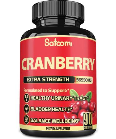 Satoomi        Cranberry Pills for Women - 3 Month Supply - Equivalent to         - 6 Herbal Ingredients Extract - Immune Health and Digestion Support - 90 Veggie Capsules