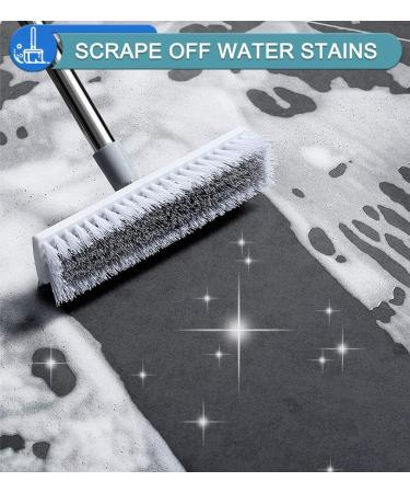 XUXRUS Floor Scrub Brush Long Handle Stainless Steel Push Broom Stiff Bristle Brush Scrubber Cleaning Brush for Bathroom Living Room Roof Garage Swimming Patio Pool White Grey - Buy Online on GoSupps.com