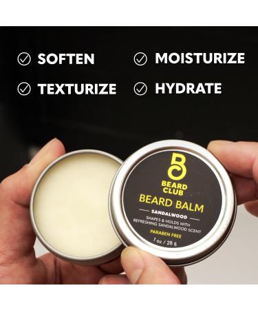 The Beard Club Beard Growth Kit - Derma Roller Growth Oil Sandalwood Balm & Comb - Ultimate Gift Set for Healthy Beards - Buy Online on GoSupps.com