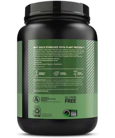 Optimum Nutrition Plant Based Protein Powder - Gluten Free Vegan Formula for Muscle Recovery - Creamy Vanilla Flavor - 20 Servings - Buy Online on GoSupps.com