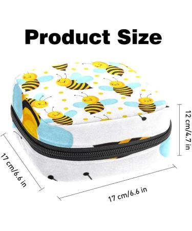 Buy Cute Flying Bees Menstruation Pad Bag with Zipper - Stylish Women's Napkin & Tampon Storage Bag for Girls - Buy Online on GoSupps.com