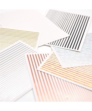 JAKSSO 3D Metallic Nail Stickers - 12 Sheets Gold Silver Nail Decals for Acrylic Nails - DIY Nail Art Chains, Stripes, Lines - Manicure and Salon - Buy Online on GoSupps.com