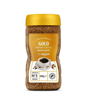 by Amazon Gold Instant Coffee Medium Roast 200g Pack of 1 - Rainforest Alliance Certified