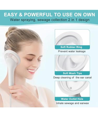 Electric Earwax Cleaner | Earigator Ear Cleaning System | Ear Wax Removal Kit with 4 Pressure Modes | USB Rechargeable | White - Buy Online on GoSupps.com