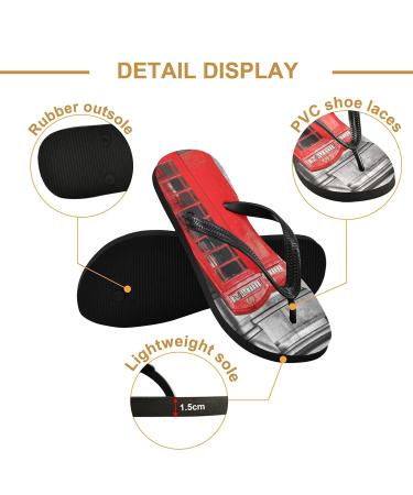 Mnsruu Big Ben Flip-Flops | Union Jack Design | X-Small Multi-Colored | Perfect for Home Hotel Spa & Travel - Unisex - Buy Online on GoSupps.com