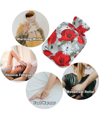 Naanle 2L Hot Water Bottle with Floral Cover - Menstrual Cramps Pain Relief & Heat Therapy - Buy Online on GoSupps.com