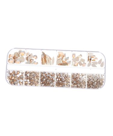 FRCOLOR 1 Box Nail Art Flat Drill Rhinestone Nail Decors Nails Decoration Rhinestones gems Stones DIY Nail Charms Diamond Decor Flatback Nail Rhinestones Glass Manicure Shaped Drill