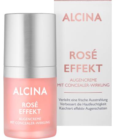 ALCINA Eye Cream with Rosy Effect and Anti-Dark Circle Effect - 1 x 15 ml - Effectively masks dark circles - For mature and demanding skin - With black oats and white tea