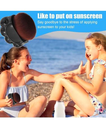 2 Sun Protection Applicator - Sunscreen Brush for Face | Foundation Body Makeup Brushes | Kids Sunscreen Applicator for Applying Sunscreen and Lotions (Multi Colour) Black - Buy Online on GoSupps.com