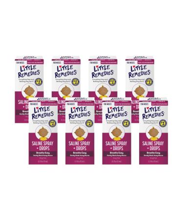 Little Remedies Saline Spray/Drops | for Noses to Breathe Easily | Gently Wash Away Mucus | Newborn Safe 0.5 Fl Oz (Pack of 8)