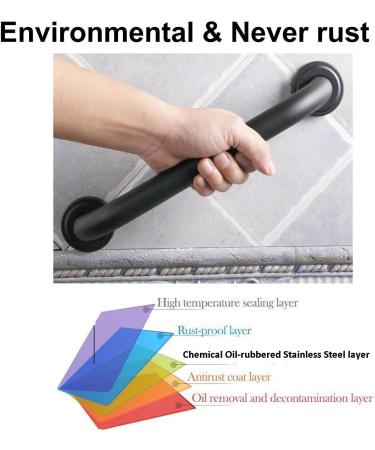 16 Inch Stainless Steel Shower Grab Bar ZUEXT Oil Rubbed Black Shower Handle Bathroom Balance Bar Safety Hand Rail Support Bar for Handicap Elderly Injury Senior Assist Bar Wall Concealed Mount Handle 16 inch oil rubbed stainless steel - Buy Online on GoSupps.com