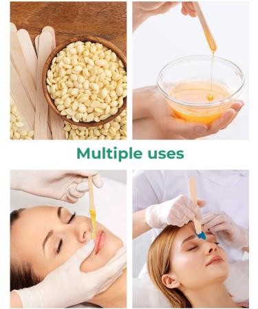Glattol Wax Sticks Wood Waxing Craft Sticks Spatulas Applicators for Hair Removal Eyebrow and Body (Pack of 50) - Buy Online on GoSupps.com