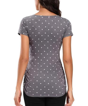 Love2Mi Maternity Nursing Shirt - Short Sleeve V-Neck Breastfeeding Tee - Pregnancy S Flower45 - Buy Online on GoSupps.com