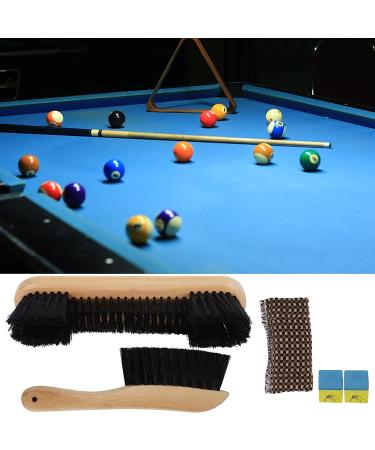 Set of 4 Pool Table Cleaning Tools with Cue Shaft Cleaner Cloth and Billiard Cue Chalk - Pool Table Accessories for Billiards, Rail Brush Included - Buy Online on GoSupps.com