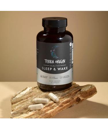 TERRA ORIGIN Healthy Sleep & Wake | Natural Sleep Aid Supplement for Adults | Restful and Awake Refreshed | GABA L-Tryptophan Melatonin Chamomile Valerian PassionFlower | 60 Capsules - Buy Online on GoSupps.com