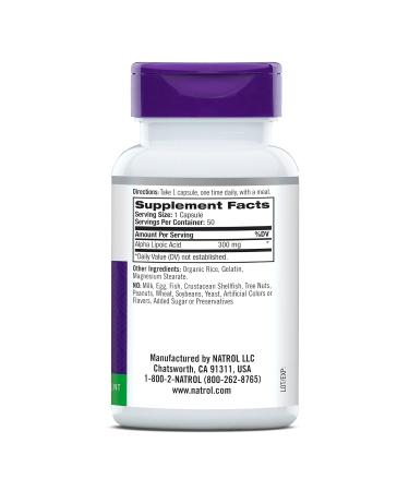 Natrol Alpha-Lipoic Acid 300mg - 50 Capsules - Buy Online on GoSupps.com