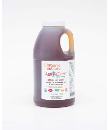 Organic Nectars 100% Raw Premium Dark Agave Syrup, 46 Ounce Jug