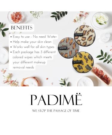 Padim Reusable Makeup Remover Pads - 5 Pack Washable Microfiber Cloths - Eco-Friendly Makeup Eraser for All Skin Types - Leopard Print - Buy Online on GoSupps.com