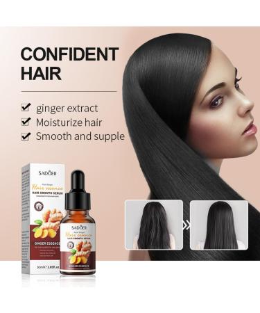 2 Pack Ginger Hair Growth Serum - Thickening Serum for Hair Loss Dry Damaged Hair - Improves Hair Elasticity and Strength - For Men and Women - Buy Online on GoSupps.com