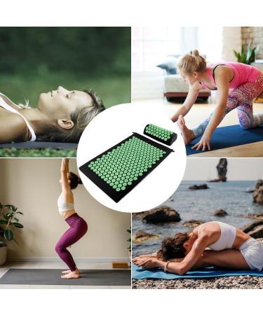 Magrimaxio Acupressure Mat Set with Pillow - Acupuncture & Spike Mat for Pain Relief Relaxation & Meditation - Eco-Friendly Green Color - Buy Online on GoSupps.com