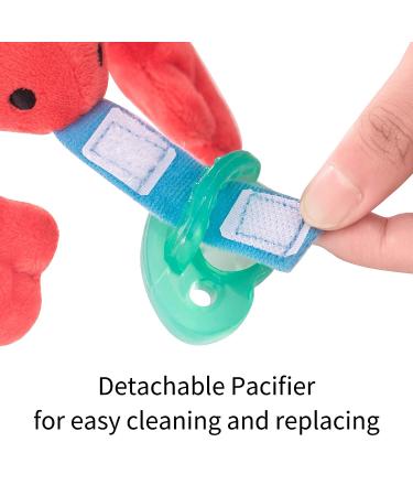 Baby Newborn Pacifier with Lobster Pacifier Holder - Soothie Infant Pacifiers - Ages 3-12 Months - Comfort Binky with Plush Toy - Buy Online on GoSupps.com