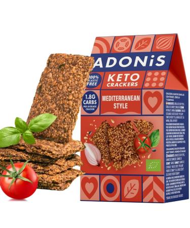 Adonis Keto Olive and Chia Seed Crackers (pack of 10 crackers of 60g) | Vegan and Keto l 100% Natural l Gluten Free,