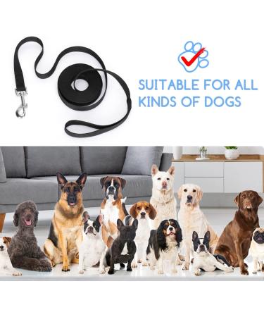 Nobleza 10m Black Dog Training Lead with Padded Handle and Swivel Hook - Durable Nylon Long Line Leash for Pet Recall Obedience Tracking - Buy Online on GoSupps.com